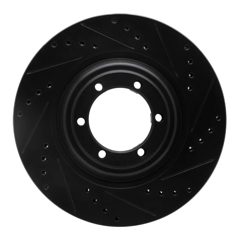 R1 Concepts 633-92064R, R1 12-18 Chevrolet Colorado Front Right Drilled & Slotted Black Brake Rotor