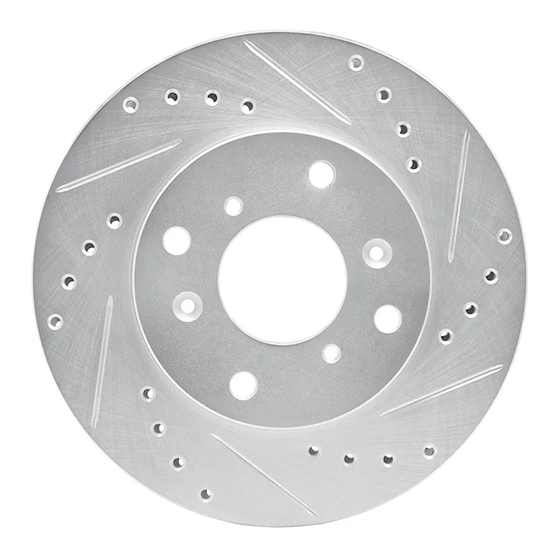 R1 Concepts 631-59023R, R1 1998-2002 Acura CL Front Right Drilled & Slotted Silver Brake Rotor