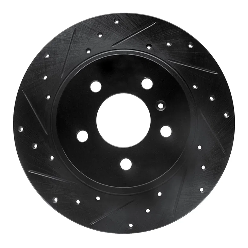 R1 Concepts 633-52026L, R1 05-05 Buick Terraza Rear Left Drilled & Slotted Black Brake Rotor