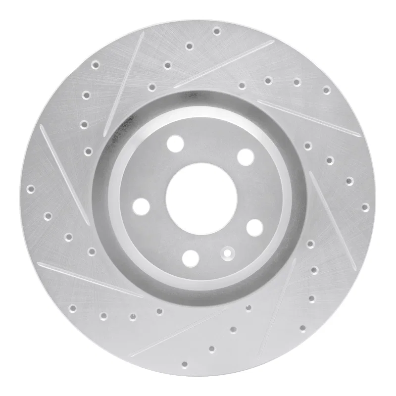 R1 Concepts 631-73054L, R1 08-11 Audi TTS Quattro Front Left Drilled & Slotted Silver Brake Rotor