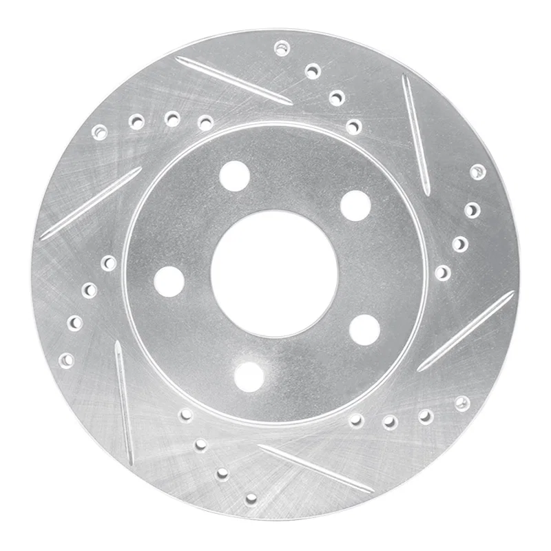 R1 Concepts 631-54022R, R1 86-92 Ford Taurus SHO Front Right Drilled & Slotted Silver Brake Rotor