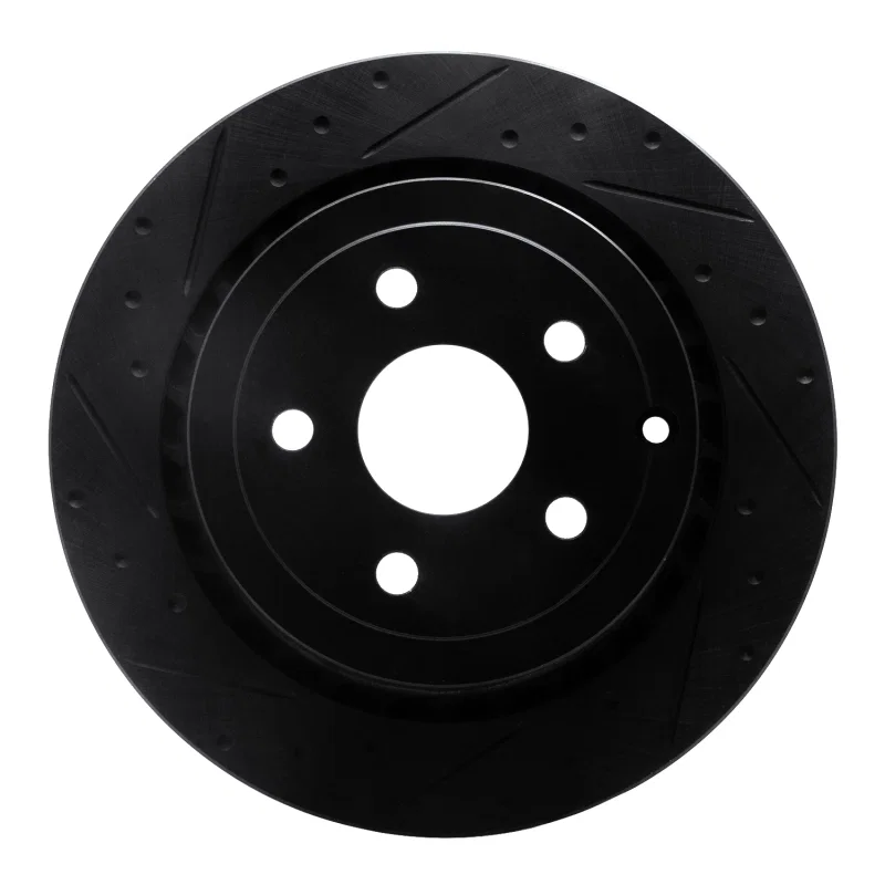 R1 Concepts 633-52022L, R1 08-17 Chevrolet SS Rear Left Drilled & Slotted Black Brake Rotor