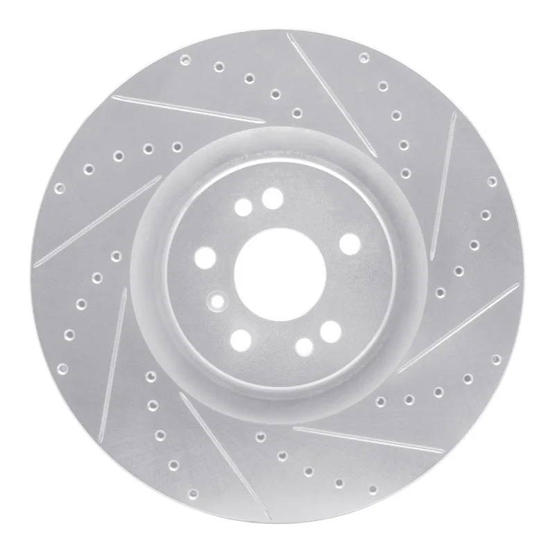 R1 Concepts 631-63136R, R1 07-09 Mercedes-Benz GL320 Front Right Drilled & Slotted Silver Brake Rotor