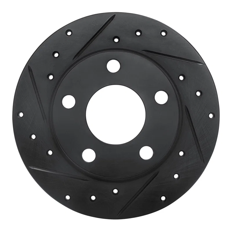 R1 Concepts 633-73021L, R1 99-02 Audi A6 Quattro Rear Left Drilled & Slotted Black Brake Rotor