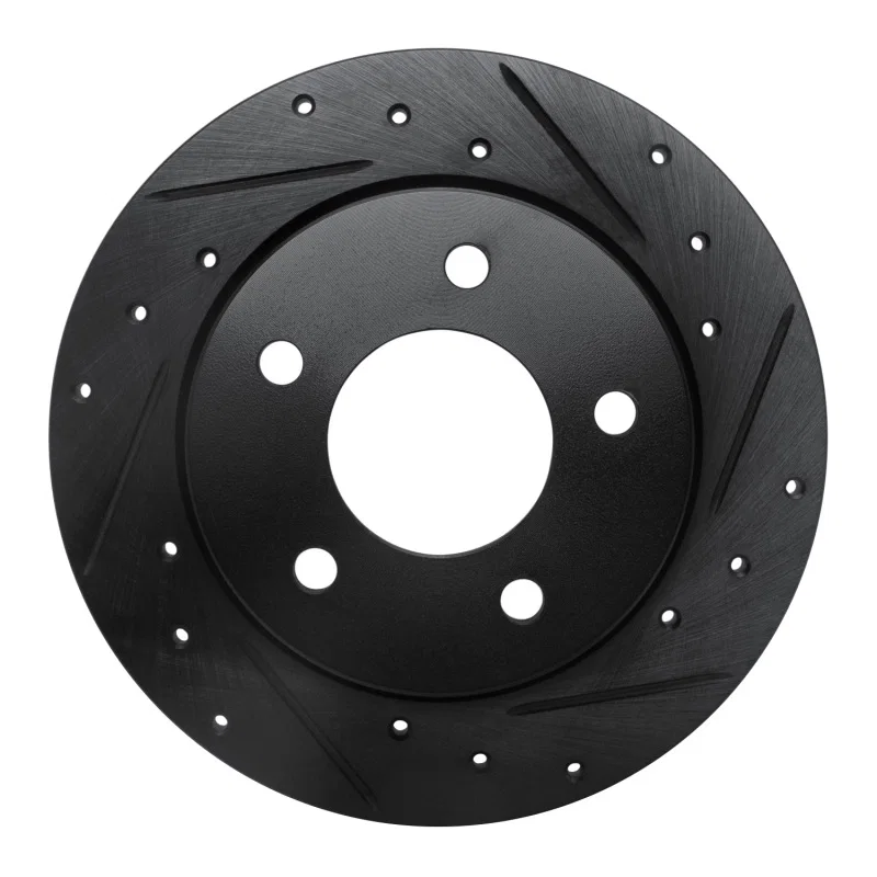R1 Concepts 633-80039R, R1 04-13 Mazda 3 Rear Right Drilled & Slotted Black Brake Rotor