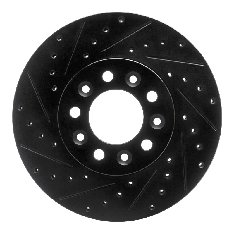 R1 Concepts 633-54085L, R1 99-03 Ford Windstar Front Left Drilled & Slotted Black Brake Rotor