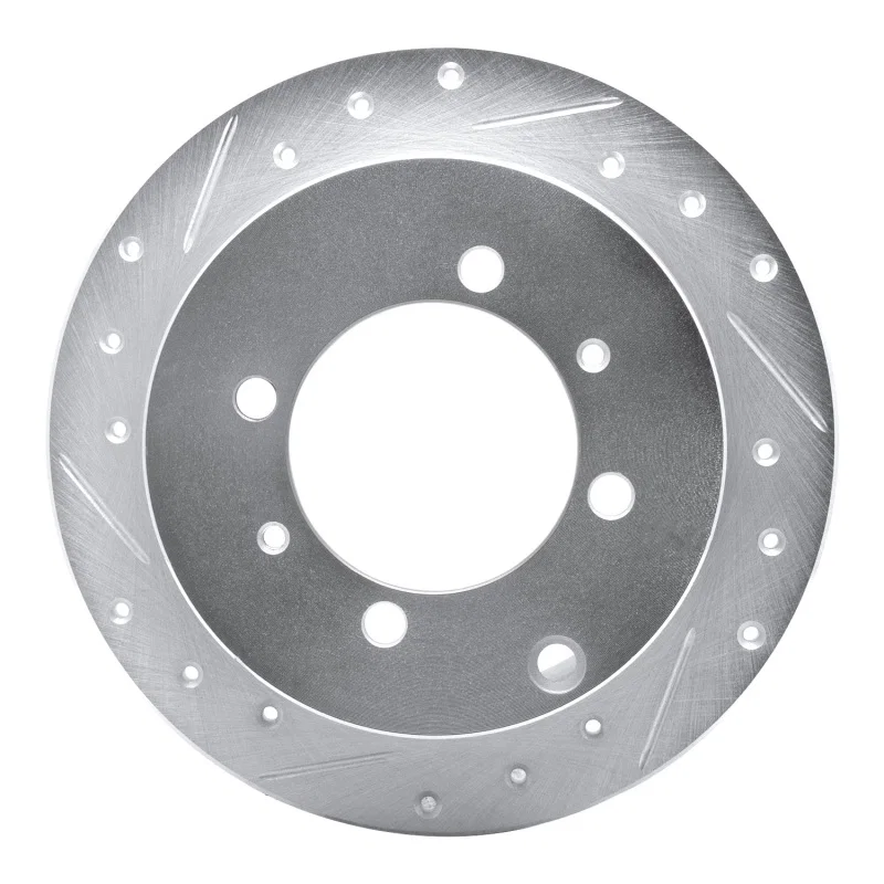 R1 Concepts 631-72021L, R1 92-04 Dodge COLT Rear Left Drilled & Slotted Silver Brake Rotor