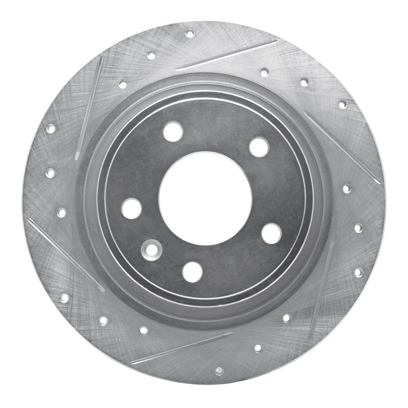 R1 Concepts 631-47044L, R1 11-19 Buick CASCADA Rear Left Drilled & Slotted Silver Brake Rotor