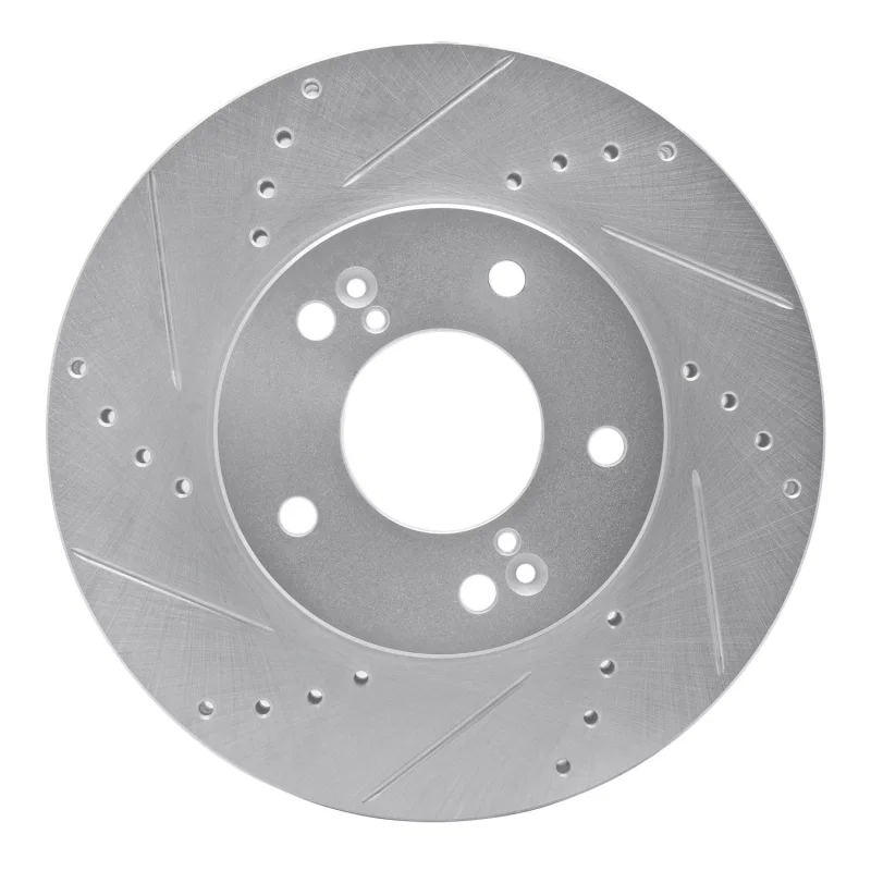 R1 Concepts 631-03013L, R1 01-03 Hyundai XG350 Front Left Drilled & Slotted Silver Brake Rotor