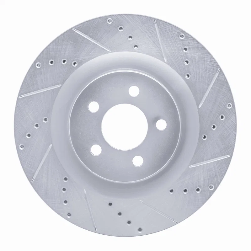 R1 Concepts 631-39019R, R1 05-23 Chrysler 300 Front Right Drilled & Slotted Silver Brake Rotor