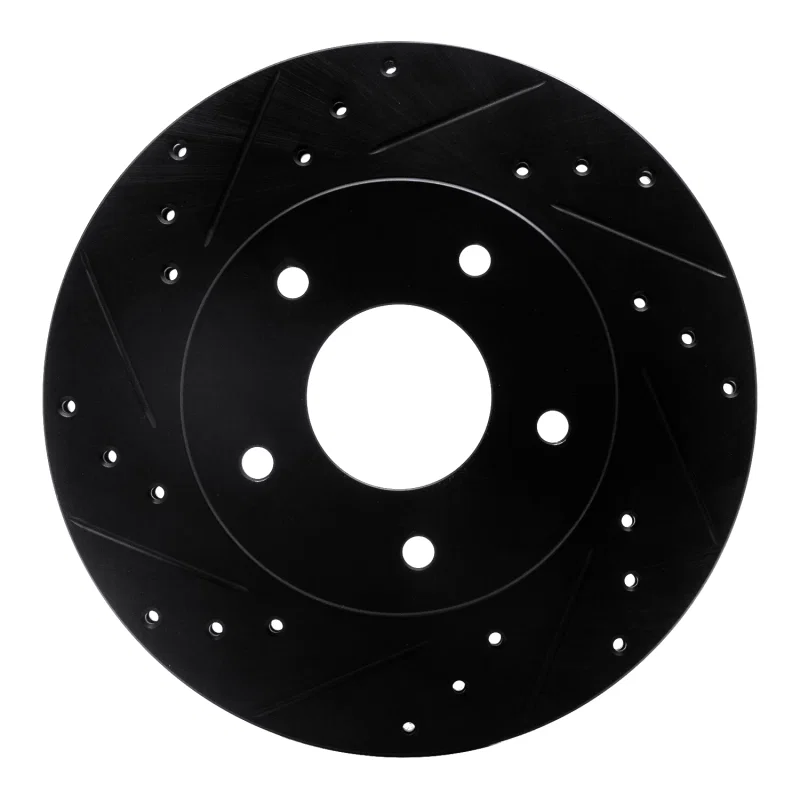 R1 Concepts 633-52004L, R1 78-81 Pontiac Firebird Rear Left Drilled & Slotted Black Brake Rotor