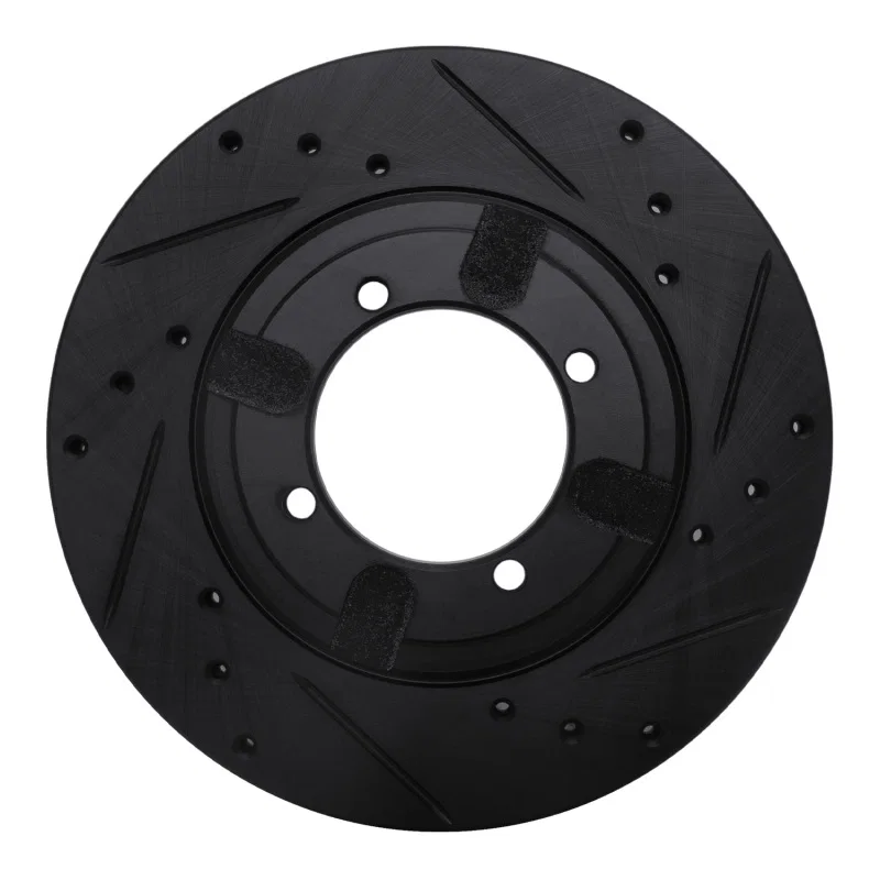 R1 Concepts 633-72009R, R1 84-90 Dodge COLT Front Right Drilled & Slotted Black Brake Rotor