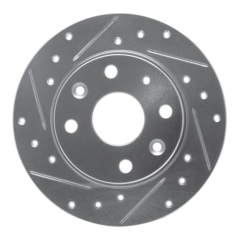 R1 Concepts 631-80023L, R1 90-93 Mazda Miata Rear Left Drilled & Slotted Silver Brake Rotor