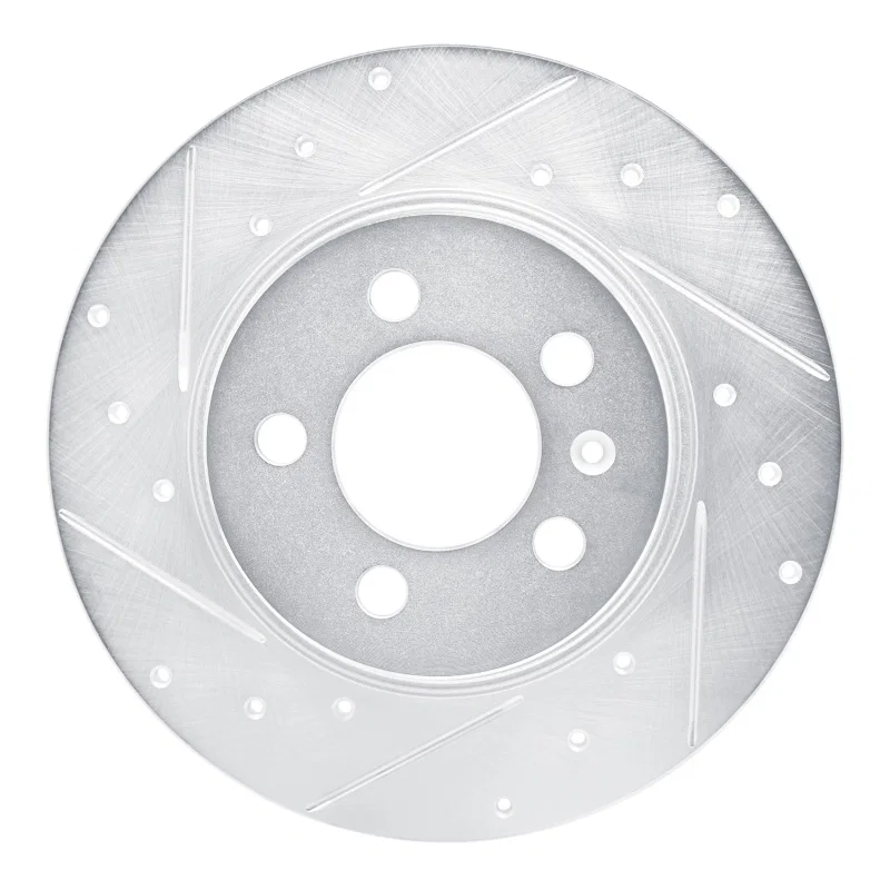 R1 Concepts 631-92104L, R1 15-18 Audi A1 (Mexico) Rear Left Drilled & Slotted Silver Brake Rotor