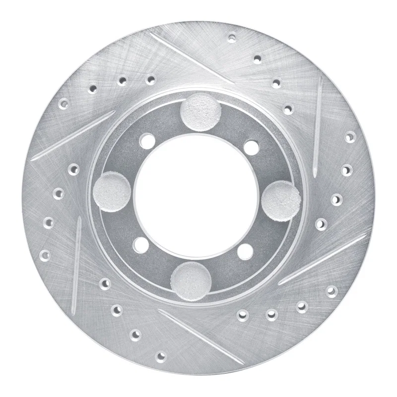 R1 Concepts 631-03007R, R1 92-98 Hyundai TIBURON Front Right Drilled & Slotted Silver Brake Rotor