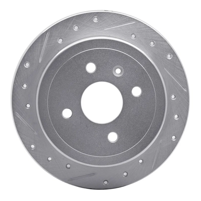 R1 Concepts 631-18003L, R1 99-02 Daewoo Nubira Rear Left Drilled & Slotted Silver Brake Rotor