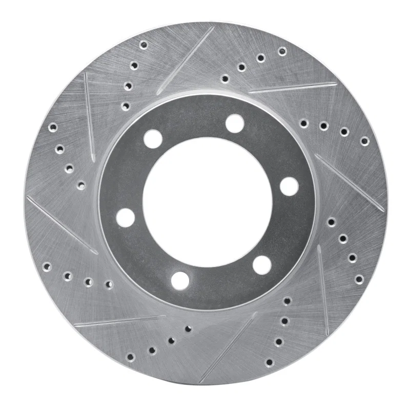 R1 Concepts 631-76124L, R1 00-07 Toyota SEQUOIA Front Left Drilled & Slotted Silver Brake Rotor