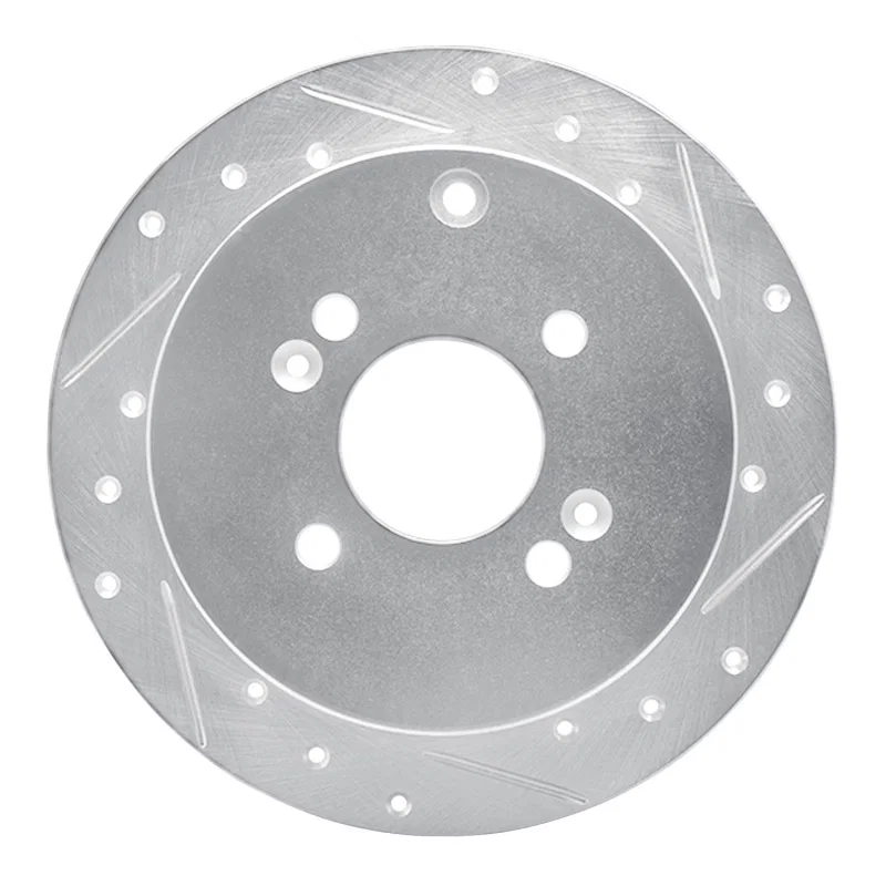 R1 Concepts 631-03002R, R1 06-12 Dodge Attitude (Mexico) Rear Right Drilled & Slotted Silver Brake Rotor