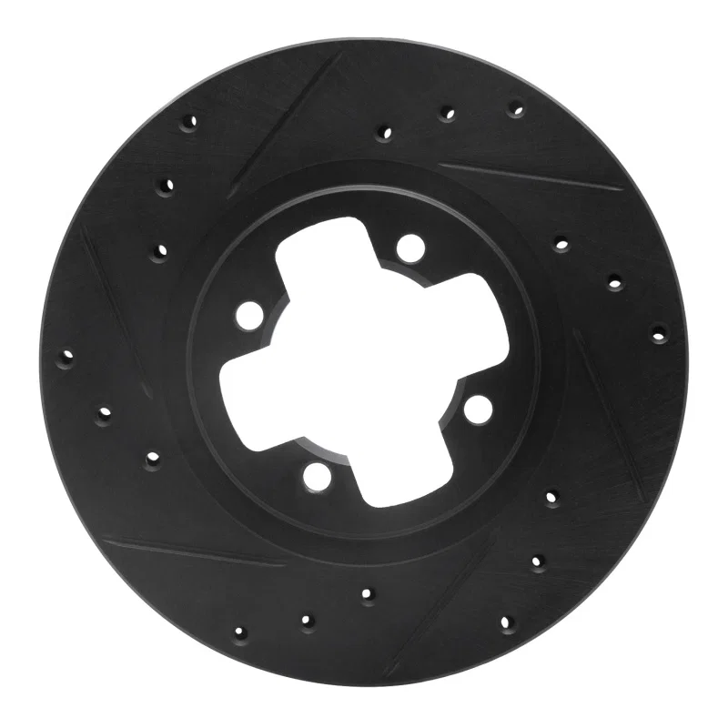 R1 Concepts 633-67008L, R1 81-88 Nissan Maxima Front Left Drilled & Slotted Black Brake Rotor