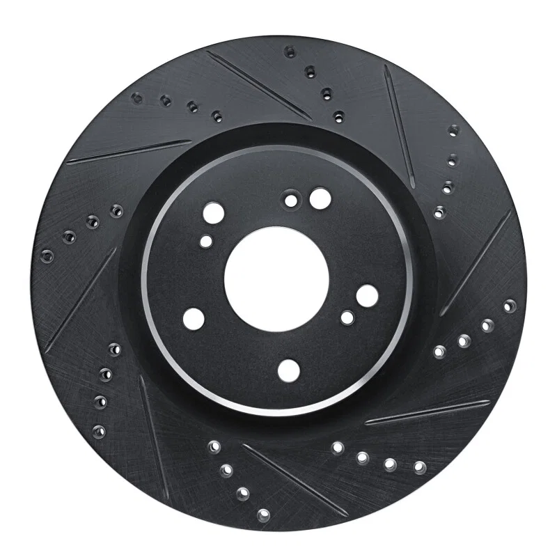 R1 Concepts 633-58032R, R1 19-25 Acura RDX Front Right Drilled & Slotted Black Brake Rotor