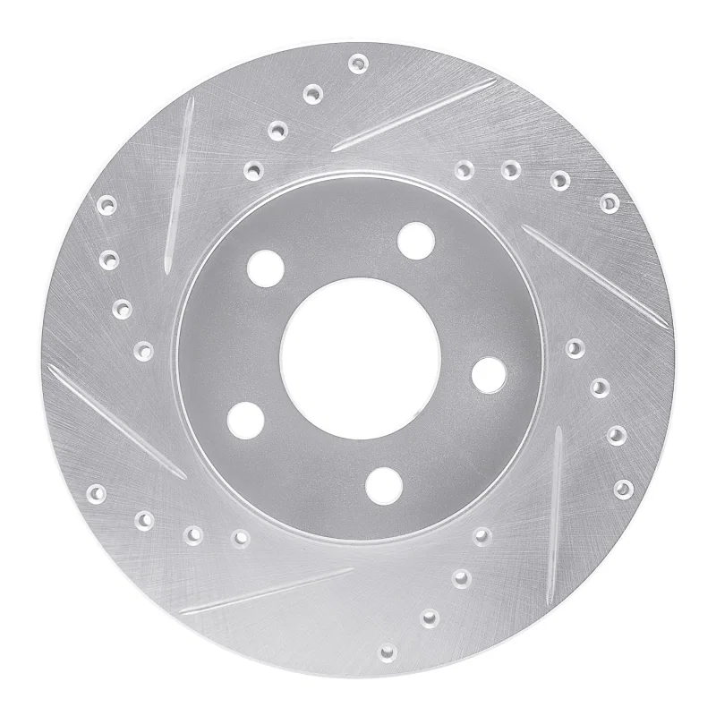 R1 Concepts 631-47031L, R1 04-08 Chevrolet Malibu Front Left Drilled & Slotted Silver Brake Rotor