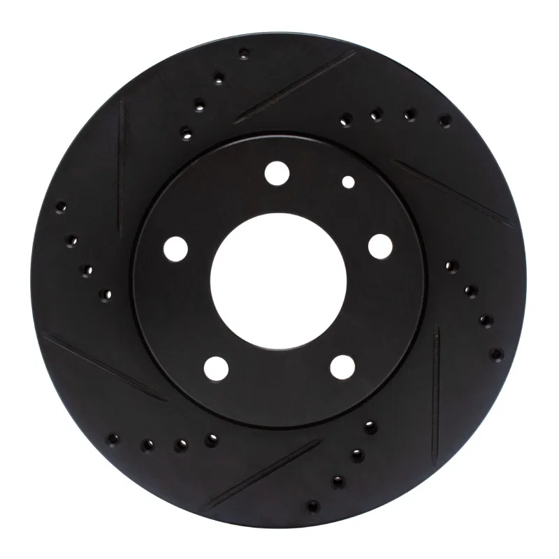 R1 Concepts 633-80062L, R1 95-06 Mazda Millenia Front Left Drilled & Slotted Black Brake Rotor
