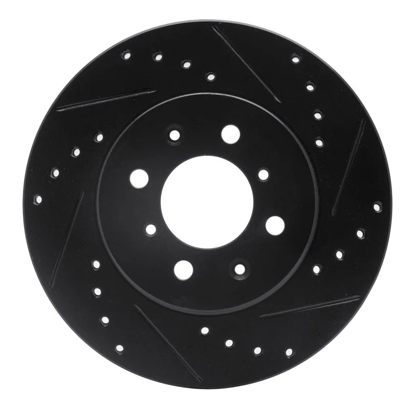 R1 Concepts 633-92030R, R1 06-11 Fiat Panda (Mexico) Front Right Drilled & Slotted Black Brake Rotor