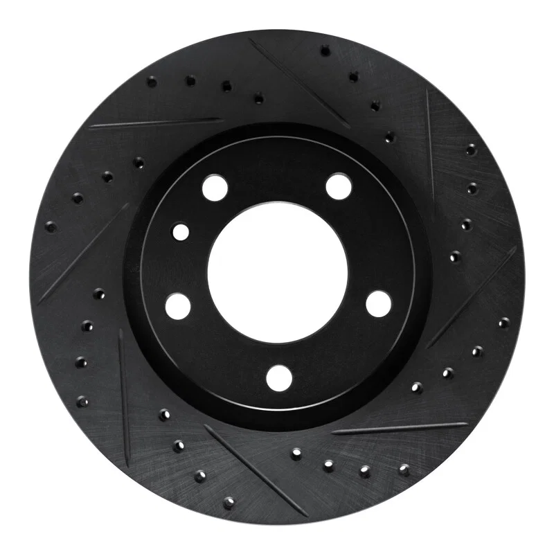 R1 Concepts 633-31019R, R1 87-88 BMW M6 Front Right Drilled & Slotted Black Brake Rotor