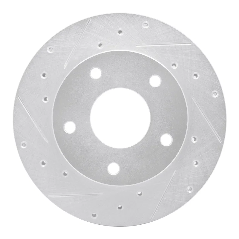 R1 Concepts 631-47014L, R1 82-88 Chevrolet Camaro Rear Left Drilled & Slotted Silver Brake Rotor