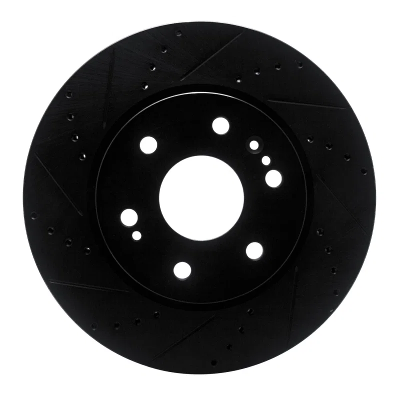 R1 Concepts 633-47080L, R1 2019-2026 Cadillac Escalade ESV Front Left Drilled & Slotted Black Brake Rotor