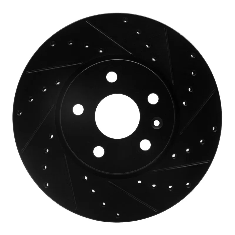 R1 Concepts 633-45016R, R1 10-25 Buick Allure Front Right Drilled & Slotted Black Brake Rotor