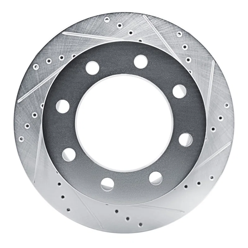 R1 Concepts 631-47090R, R1 21-25 Chevrolet Express 3500 Rear Right Drilled & Slotted Silver Brake Rotor