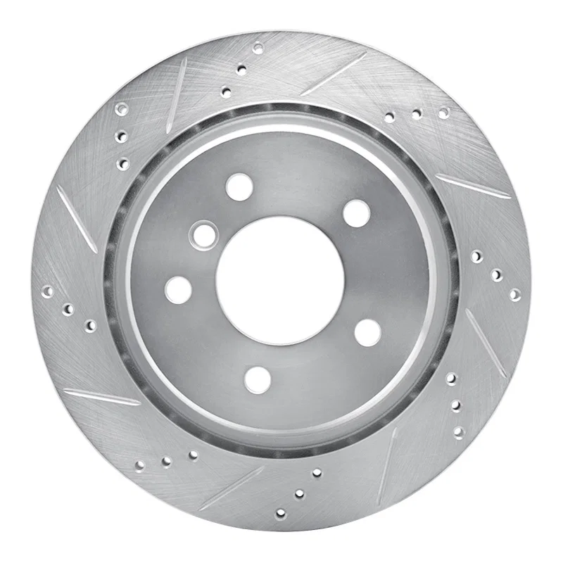 R1 Concepts 631-31035D, R1 95-99 BMW M3 E36 Right Rear Drilled & Slotted Silver Brake Rotor