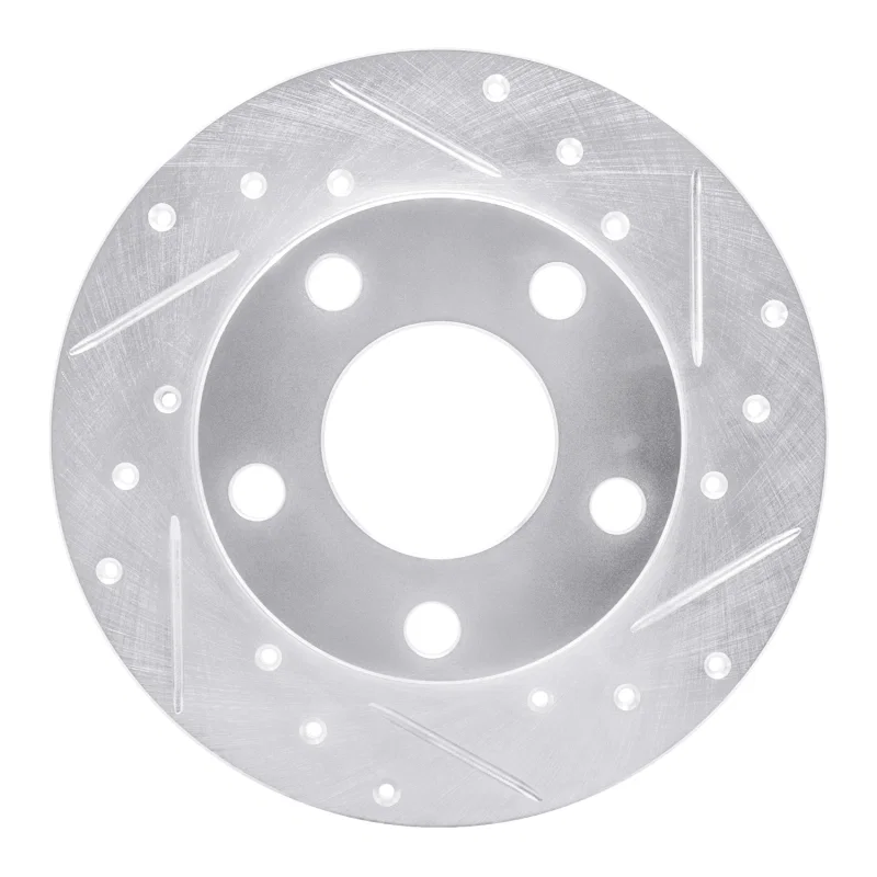 R1 Concepts 631-74014R, R1 96-05 Audi A4 Quattro Rear Right Drilled & Slotted Silver Brake Rotor