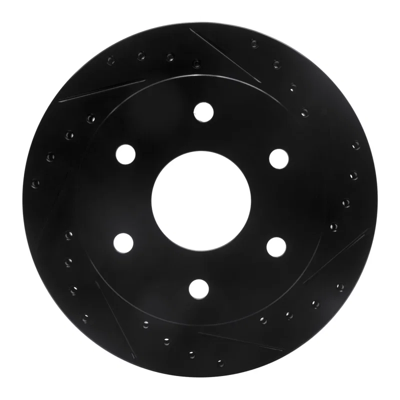 R1 Concepts 633-48008R, R1 1988-2000 Cadillac Escalade Front Right Drilled & Slotted Black Brake Rotor