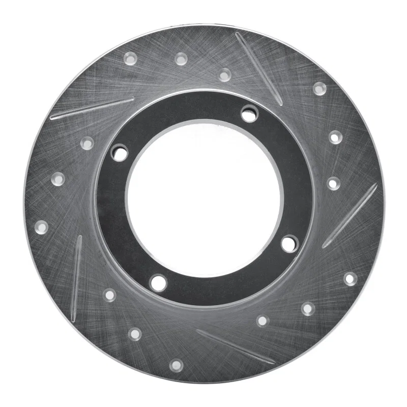 R1 Concepts 631-59000R, R1 73-79 Honda Civic Wagon Front Right Drilled & Slotted Silver Brake Rotor