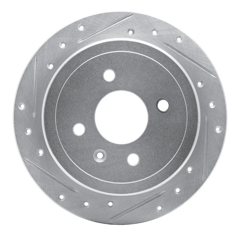 R1 Concepts 631-47048L, R1 14-16 Chevrolet SPARK EV Rear Left Drilled & Slotted Silver Brake Rotor