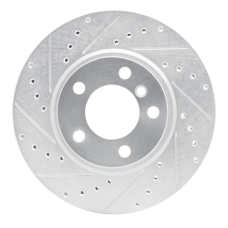 R1 Concepts 631-32011L, R1 11-16 Mini Cooper Countryman Front Left Drilled & Slotted Silver Brake Rotor