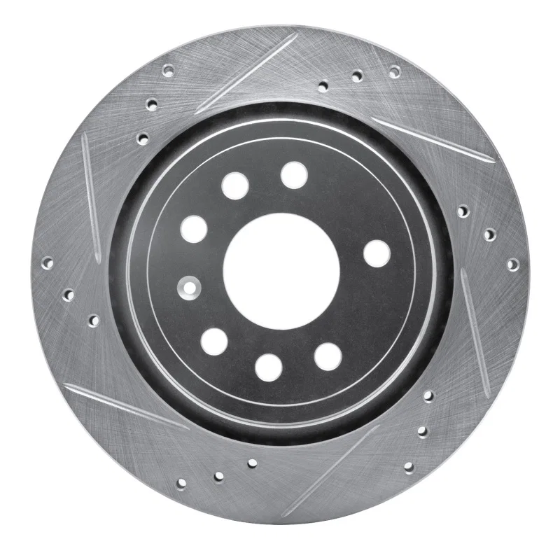 R1 Concepts 631-65018L, R1 03-11 Cadillac BLS (Mexico) Rear Left Drilled & Slotted Silver Brake Rotor for Saab 9-3