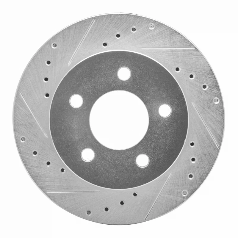 R1 Concepts 631-56009L, R1 91-94 Ford Crown Victoria Front Left Drilled & Slotted Silver Brake Rotor