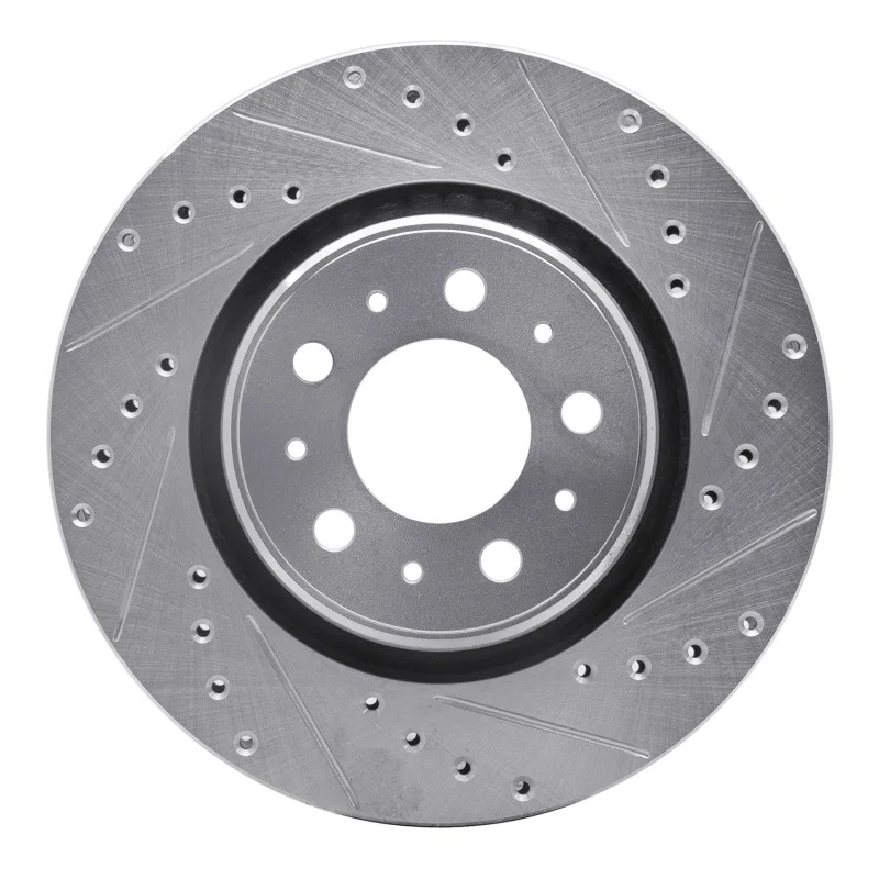 R1 Concepts 631-27022R, R1 98-04 Volvo C70 Front Right Drilled & Slotted Silver Brake Rotor
