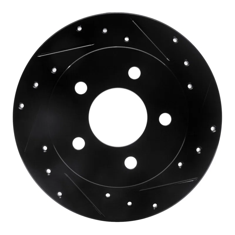 R1 Concepts 633-54034R, R1 94-04 Ford Mustang Rear Right Drilled & Slotted Black Brake Rotor
