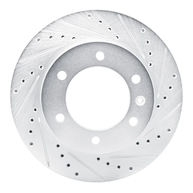 R1 Concepts 631-92115R, R1 16-17 Chevrolet S10 Front Right Drilled & Slotted Silver Brake Rotor