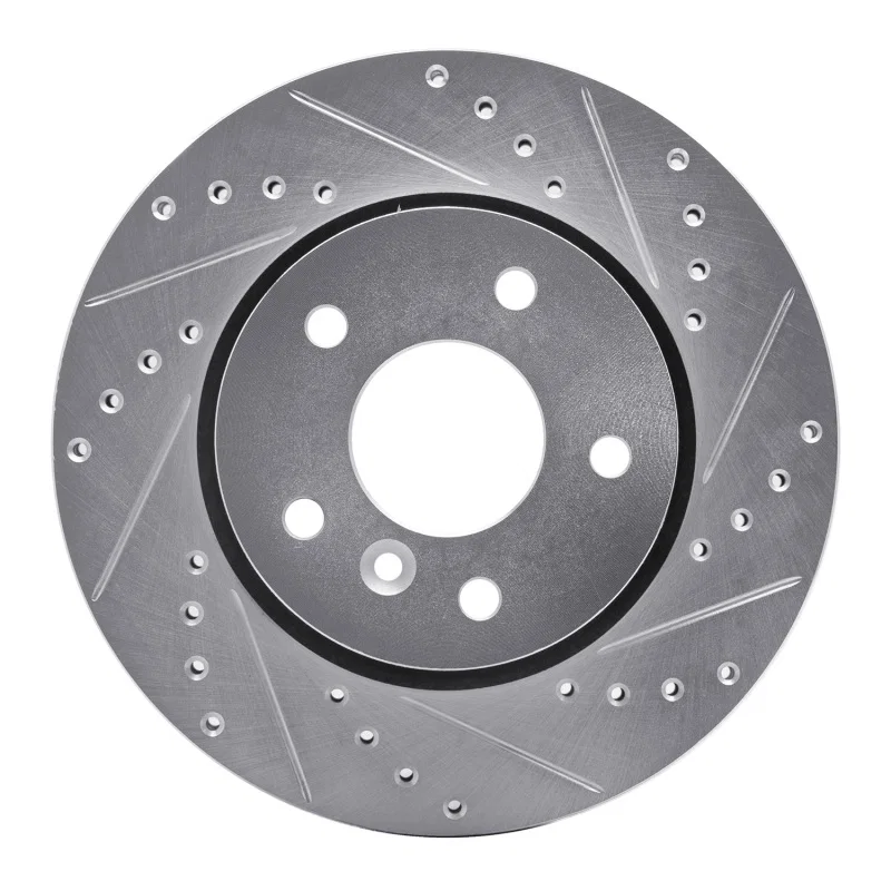 R1 Concepts 631-11003R, R1 94-02 Land Rover Range Rover Front Right Drilled & Slotted Silver Brake Rotor