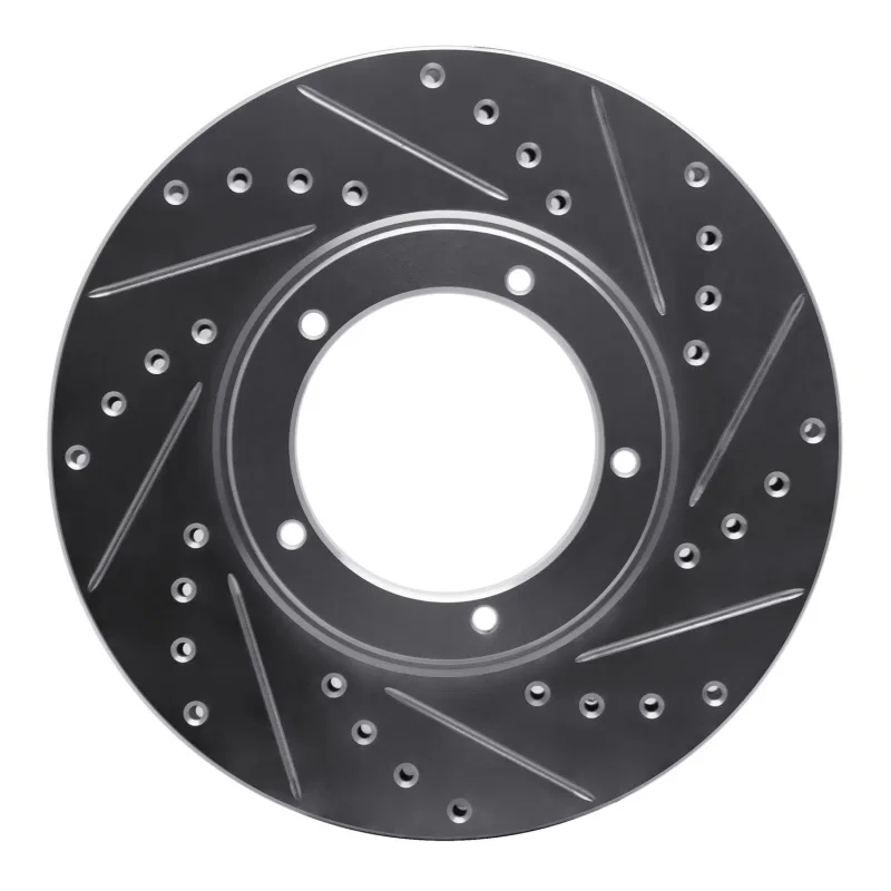 R1 Concepts 631-02016R, R1 84-89 Porsche 911 Front Right Drilled & Slotted Silver Brake Rotor