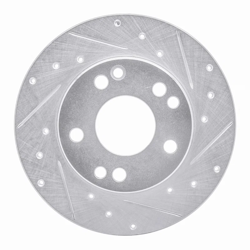R1 Concepts 631-63011R, R1 83-89 Mercedes-Benz 190D Front Right Drilled & Slotted Silver Brake Rotor