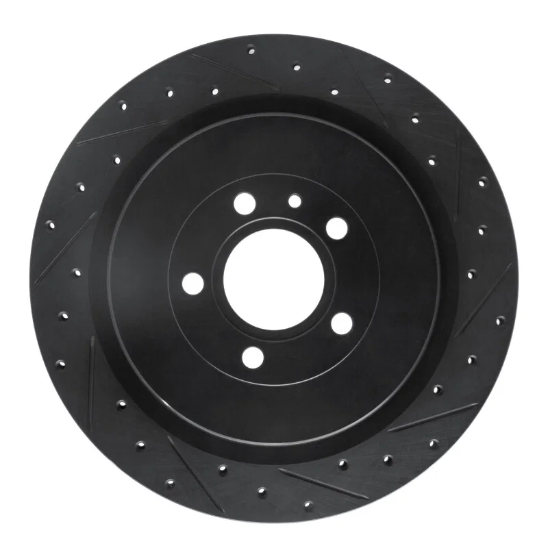 R1 Concepts 633-54260R, R1 13-14 Ford Mustang Rear Right Drilled & Slotted Black Brake Rotor