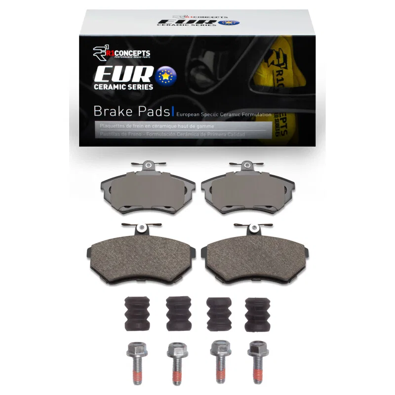 R1 Concepts 2600-0696-01, R1 84-02 Audi 4000 Quattro Front Euro Ceramic Pads & Hardware Kit