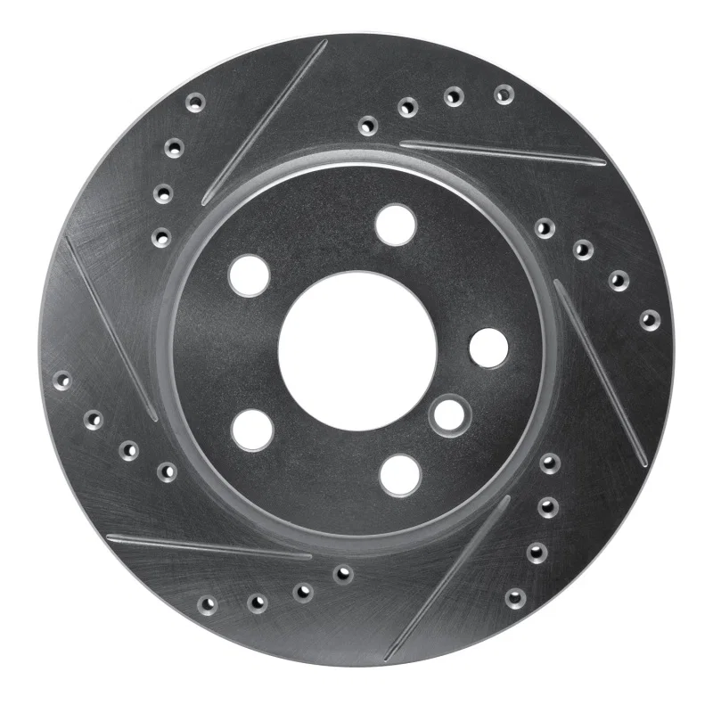 R1 Concepts 631-32017L, R1 14-24 Mini Cooper (Excl Clubman) Front Left Drilled & Slotted Silver Brake Rotor