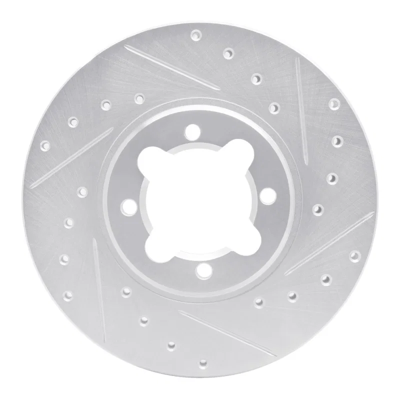 R1 Concepts 631-76013R, R1 82-85 Toyota Celica Front Right Drilled & Slotted Silver Brake Rotor